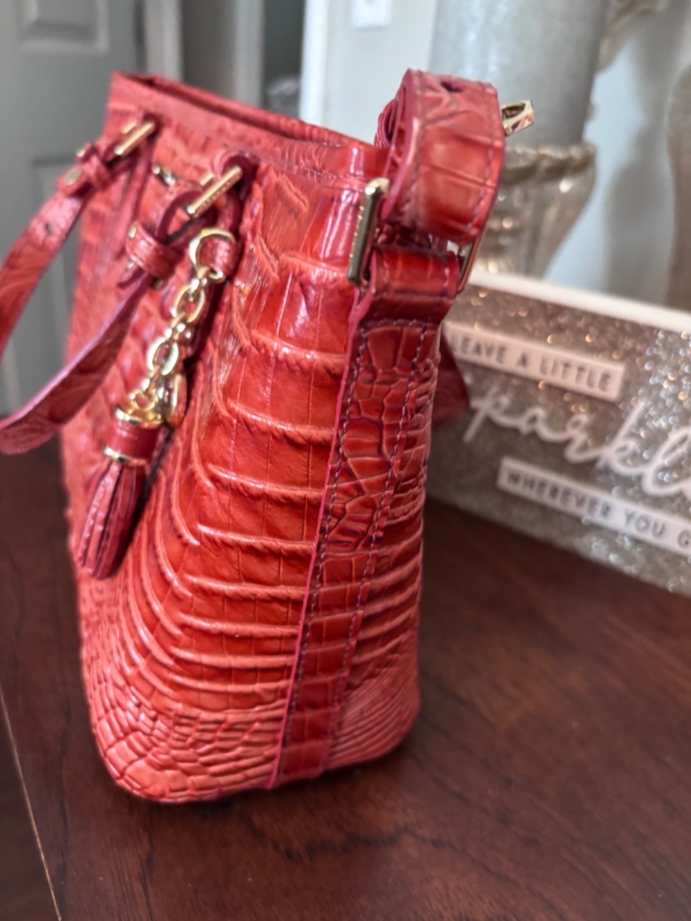 EUC Brahmin Melbourne Satchel and Matching Wallet in Beautiful Pecan - Picture 6 of 16